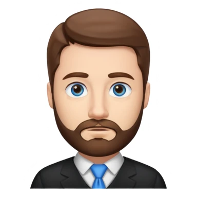 Man lawyer with blue eyes and short brown hair y barba sticker