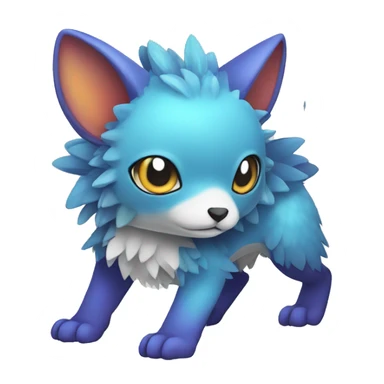 Cute cool colorful fantasy animal hybrid Fakemon full body sticker