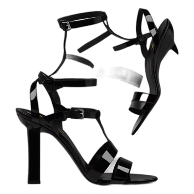 YSL TRIBUTE heels SANDAL black PATENT LEATHER sticker