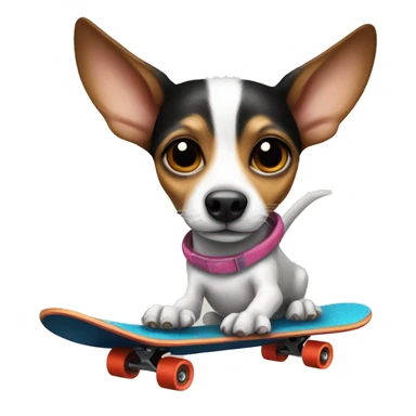 Rat terrier on a skateboard  sticker