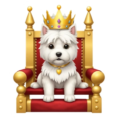 a west highland terrier sitting on a throne  sticker