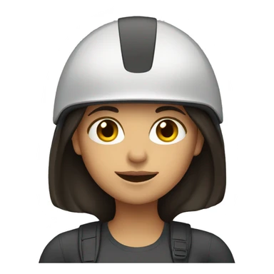 woman with long dark hair wearing a bike helmet sticker