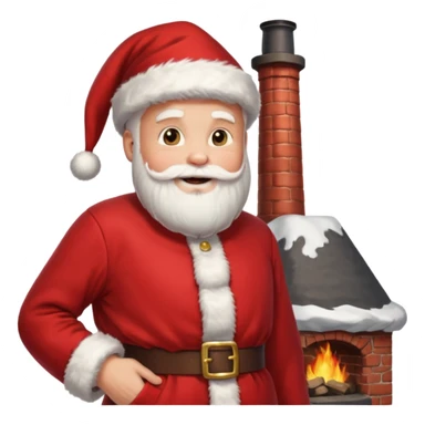 santa with chimney sticker