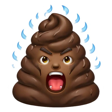 angry shouting poop sticker