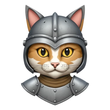 Crea un gato atigrado plomo con armadura y casco medieval  sticker