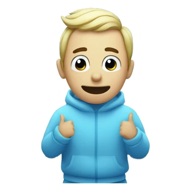 blue guy with snowflakes around him saying no sticker