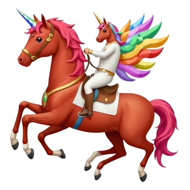 red horse agressive running unicorn money on the saddle sticker