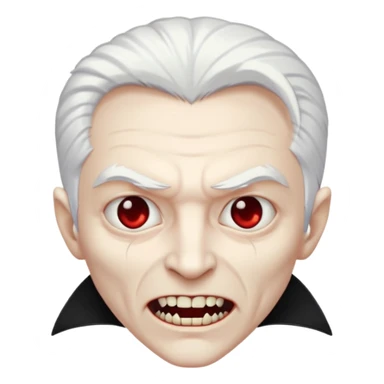 White skin white hair black eyes black clothes scary Vampire sticker