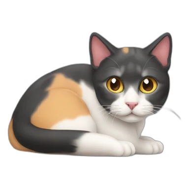 three color cat sticker