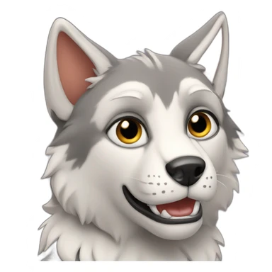 Loup chat potté 2 sticker