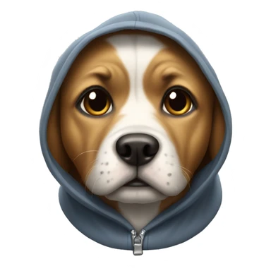 Dog wearing a hoodie dog sticker