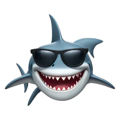 shark wearing sunglasses sticker