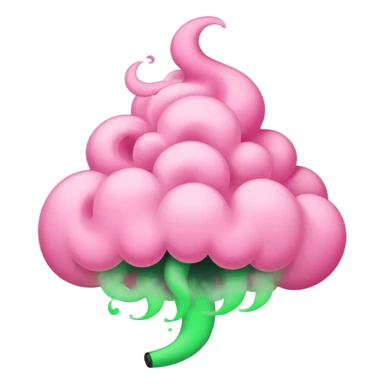 Pink puffco with with green smoke coming out sticker