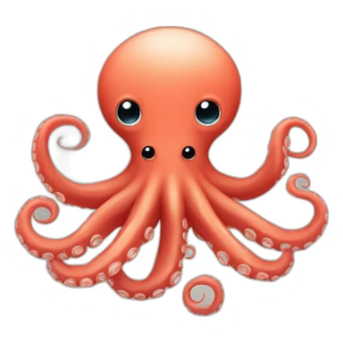 octopus-cute-small-light-red-color sticker