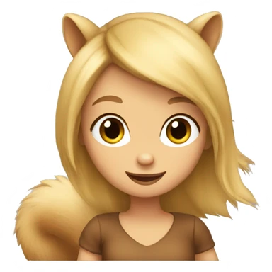 A blond girl as a squirrel  sticker