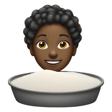 Happy black girl with a pile of salt sticker