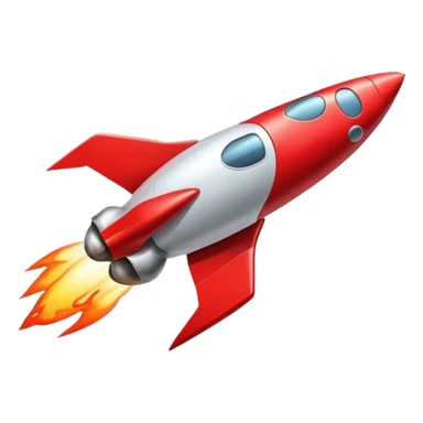 aesthetic red rocket lifting off sticker