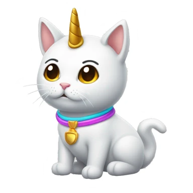Gato con cuerno de unicornio  sticker