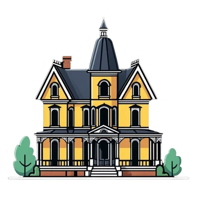 Victorian house under construction sticker
