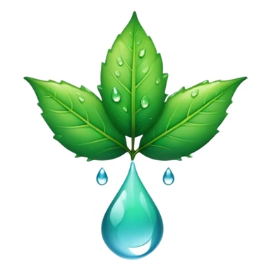 eco-friendly leaf logo with water droplet sticker