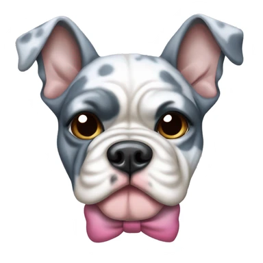Blue Merle bulldog with bows sticker