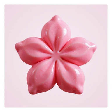 realistic pink candy shaped like a flower, photorealistic style sticker