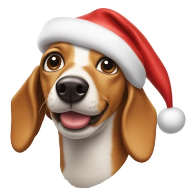 Weenie dog with Santa hat sticker