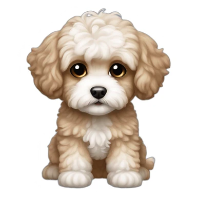 Maltipoo boy light brown dark brown ears sticker