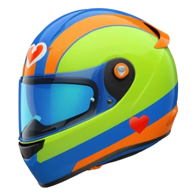 ate a Florecent green heart emoji as the same patterns as Lando Norris's helmet sticker