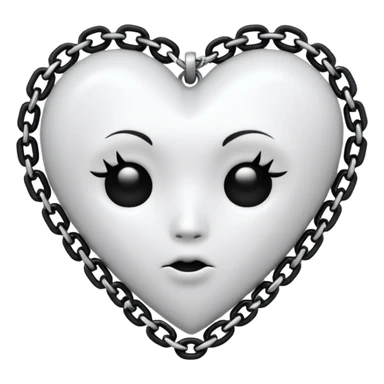 white goth heart with black studs or chains sticker