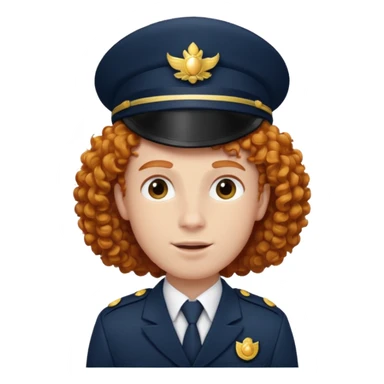 bellboy face big curly hair ginger sticker
