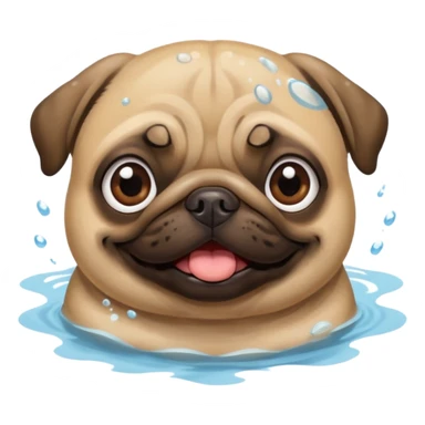 Pug  nadando sticker