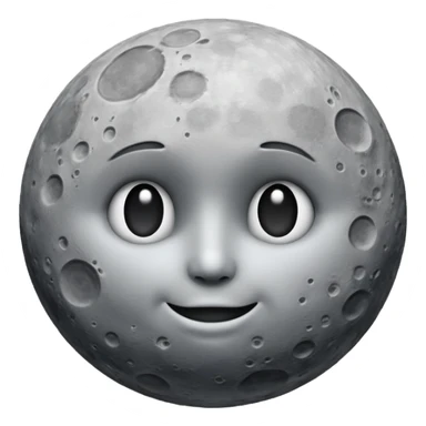 Realistic moon without a face sticker