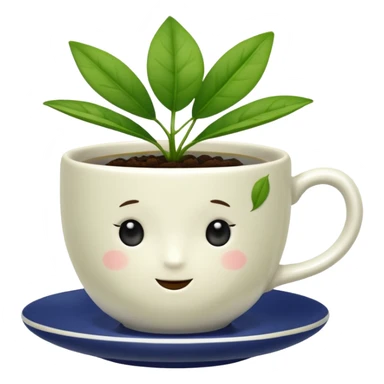 Plant teacup sticker