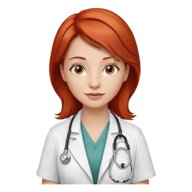 woman, red hair, brown eyes, cardiologist, classic sticker