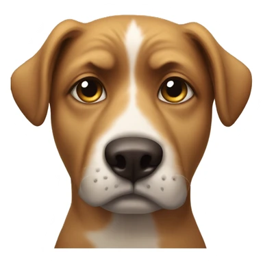 sad dog face to beg sticker