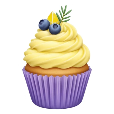 Lemonade cupcake with lavender & blueberry on top sticker