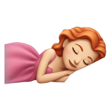 Sleeping beauty with red hair sticker