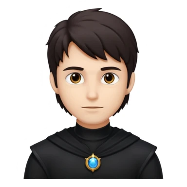 Shadow Moon (Male) from American Gods with dark brown hair, black outfit sticker