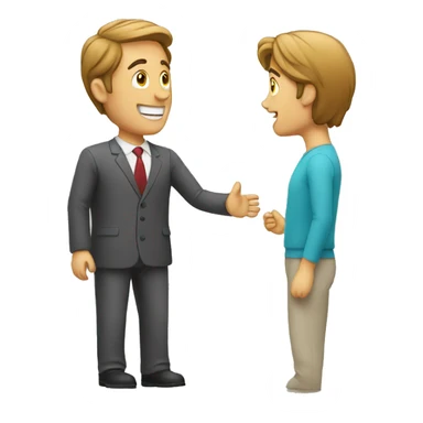 Man talking to a customer sticker