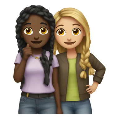 Girl with her bestfriend sticker