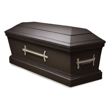 Coffin with cross sticker