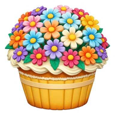 cake in the shape of a bouquet of flowers sticker