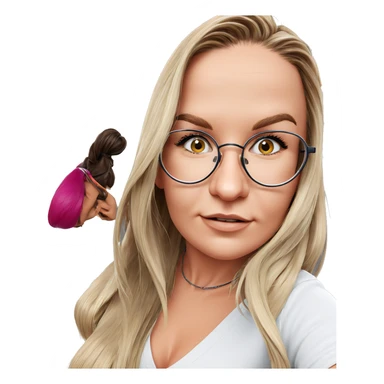 girls with glasses and hair sticker