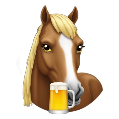 Horse-drinking-a-beer sticker
