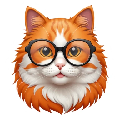 cat with black glasses, playful expression sticker
