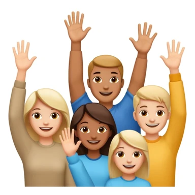 Feliz manos arriba sticker