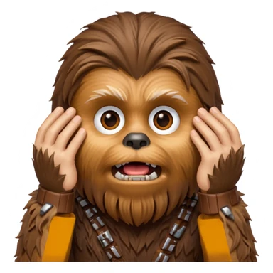   Chubaca con las manos en la cara sorprendido sticker