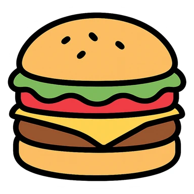 color outline icon of a cheeseburger sticker