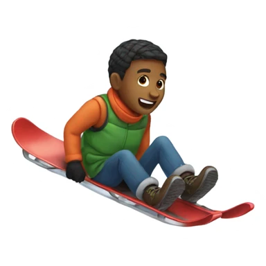 A boy sledding down a hill sticker